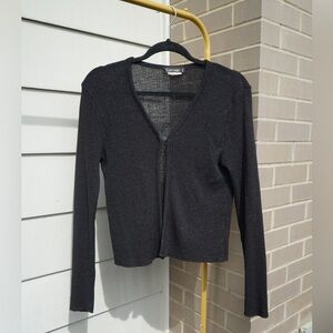 Vintage Y2K Garage cropped black ribbed cardigan